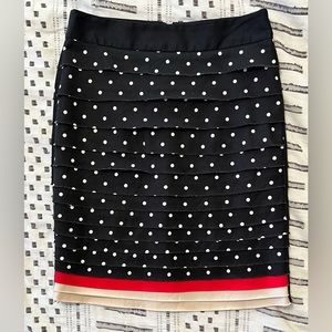 White House Black Market Polka Dot Tiered Skirt - Size 00